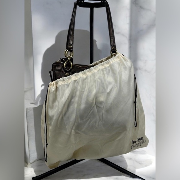 Coach Bronze Leather Kristin Shoulder Bag Approx 13”x 11.75”x 5” w/ dust bag EUC - Picture 2 of 6